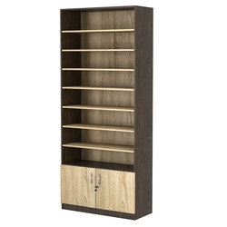 Стеллаж из ДСП с 7-ю полками 350x900 мм серии LEVEL-7 №13 (З/C - ДВП), Дуб Венге + Дуб Сонома