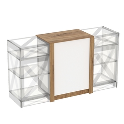 Прилавок из ДСП Модерн №1-КР-900 центральный, Белый + Дуб Канзас коричневый