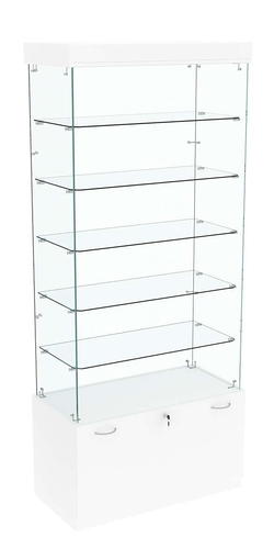 Витрина Кристалл №601 прямоугольная (З/C - стекло), без дверей, Белый