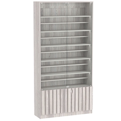 Витрина серии "Смок" №1-ДП-1000 (с доп. полками), Ясень Анкор светлый - U31104