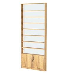 Стеллаж из ДСП с 7-ю полками 100x900 мм серии LEVEL-7 №8-1 (З/C - СТЕКЛО), Дуб Золотистый