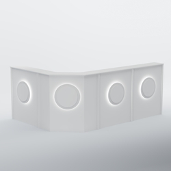 Ресепшен угловой большой КРУГ №4, Белый