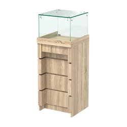 Торговый прилавок узкий с утопленным фасадом №УФ-4-450, Дуб сонома