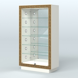 Низкая торговая витрина с декором НБА-507С, Белый