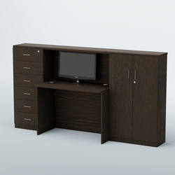 Ресепшен с тумбами и выдвижными ящиками ВЕГА №2, Дуб Венге