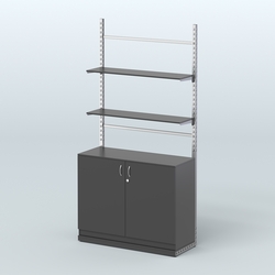 Система ЭЛЕГАНТ №8 без ДСП с тумбой T23 (1200 мм), Черный