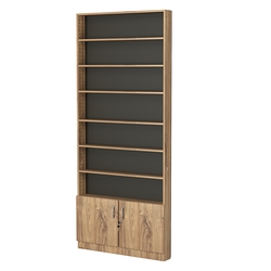 Стеллаж из ДСП с 6-ю полками 100x900 мм серии LEVEL-6 №8 (З/C - ДВП), Дуб Канзас коричневый