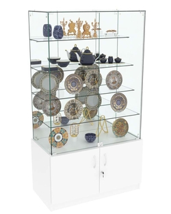 Торговый высокий прилавок Зеркало №304 (закрытый), Белый