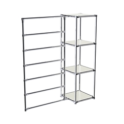 Хромированное вешало ГОРИЗОНТ №1-3 с полками ДСП 16мм, Белый