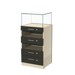 Прилавок ювелирный "Диаманд" №3-600 пристенный, Крем Вайс + Черный