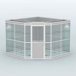 Павильон из профиля угловой №8в (9 кв.м), Серый