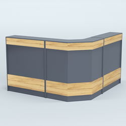 Ресепшен серии ПРАЙМ №5Б угловой, Темно-серый и Дуб Золотистый