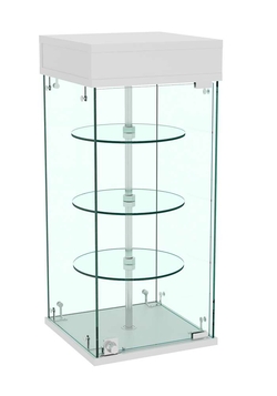 Витрина РОТАЦИЯ настольная с вращающимися полками №21-3 (прозрачная), Серый