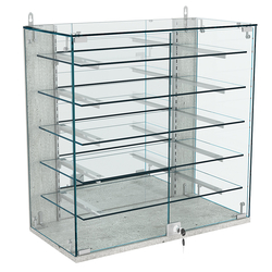 Витрина настенная НЕО №1-4 с зеркалом и пятью полками, Метрополитан Грей