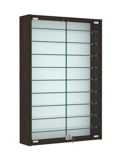 Витрина настенная №2-5А высокая с девятью полками, Дуб Венге