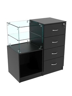 Прилавок двухсекционный Истра с квадратным накопителем №10+13, Черный