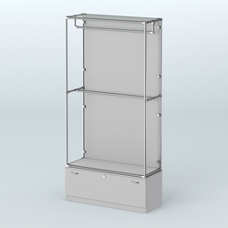 Торговая система ХРОМ (задняя стенка - ДСП) 1200 мм №1-1 с тумбой Т-11 и поручнями, Серый