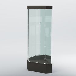 Витрина для музеев "Коллекция" №18 угловая с фризом, Черный