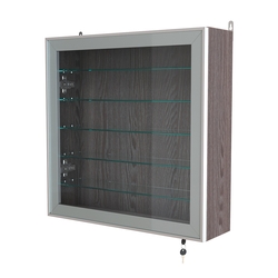Витрина настенная №1-5А с пятью прозрачными полками серии Collecto, Ясень Анкор темный