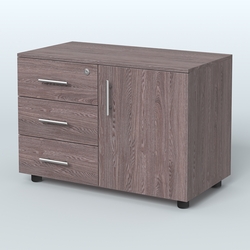 Тумба для оргтехники Види Вуд, цвет мокко + вяз, Ясень Анкор темный