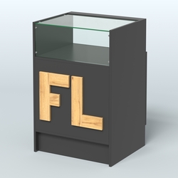 Прилавок "Фаберлинк" №2-600, Черный и Дуб Золотистый U1148