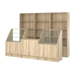 Комплект стеллажей ЭК-03 и прилавков ЭК-7, Дуб сонома