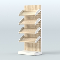 Стеллаж для хлеба и выпечки с четырьмя наклонными полками СХНП-02, Белый + Дуб Сонома