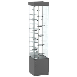 Стеклянная торговая витрина с миниатюрными тонированными полками Dark №4-2, Темно-Серый