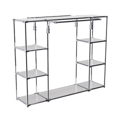 Хромированный стенд-вешало TD-46 №1-3 Хром с полками ДСП 16мм, Ясень Анкор светлый - U31104