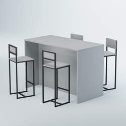 Комплект барный стол "Кофе-брейк" №5 и стулья, Серый