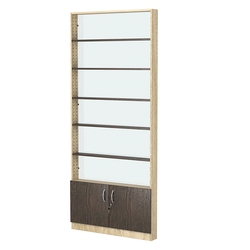 Стеллаж из ДСП с 5-ю полками 100x900 мм серии LEVEL-5 №8-1 (З/C - СТЕКЛО), Дуб Сонома + Дуб Венге