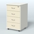 Тумба подкатная 4 ящика, цвет венге Белый + Крем Вайс