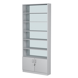 Стеллаж из ДСП с 5-ю полками 200x900 мм серии LEVEL-5 №10-2 (З/C - ЗЕРКАЛО), Серый