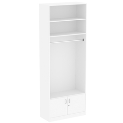 Торговый стеллаж с каркасом из ДСП для одежды №8, Белый