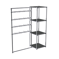 Хромированное вешало ШТАНГА №1-3 с полками ДСП 16 мм, Антрацит