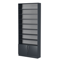 Стеллаж из ДСП с 7-ю полками 250x900 мм серии LEVEL-7 №11 (З/C - ДВП), Антрацит