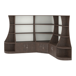 Угловой низкий стеллаж ГАРАНТ №2, Дуб Венге + Белый