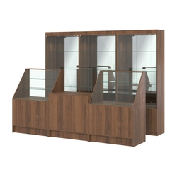 Комплект витрин ЭК-03 и прилавков ЭК-7, Орех