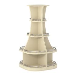 Островной низкий стеллаж ГАРАНТ №1-О с ограничителями, Крем Вайс