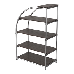 Хромированный стенд универсальный TD-06 (Т) с полками ДСП 16мм, Дуб Венге