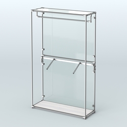 Торговая система ХРОМ (задняя стенка - стекло) 1200 мм с поручнями №2, Ясень Анкор светлый