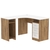 Стол угловой с ящиками СУ-03-П (правосторонний) Дуб Канзас коричневый + Белый
