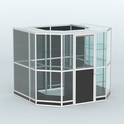 Павильон из профиля пристенный №7г (4,32 кв. м), Черный