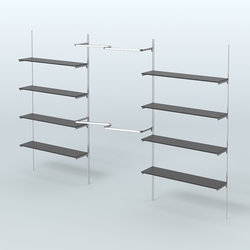 Neo Fix №7(М) настенная система с полками из ДСП поручнями из хрома (3600 мм), Черный