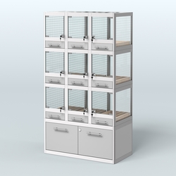 Витрина большая для продажи птиц в зоомагазин серии ЖАКО-04, Серый