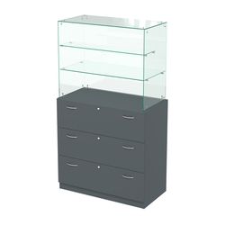 Открытый прилавок с выдвижными ящиками Селена-2, Темно-Серый