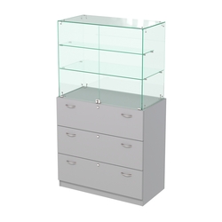 Высокий прилавок с выдвижными ящиками Селена-102, Серый