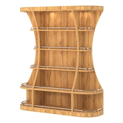 Пристенный высокий стеллаж ГАРАНТ №1-О с ограничителями, Дуб Золотистый