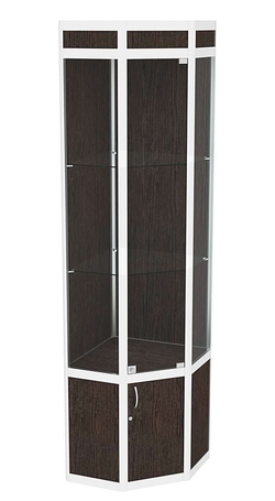 Витрина из профиля пятигранная угловая №1 , Дуб Венге