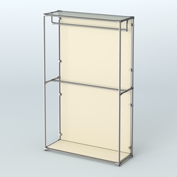 Торговая система ХРОМ (задняя стенка - ДСП) 1200 мм с поручнями №1, Крем Вайс